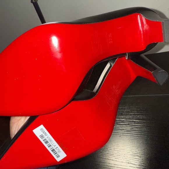 CHRISTIAN LOUBOUTIN VIBELLA POINTED TOE HALF D'ORSAY PUMP 7 1/2 - Picture 6 of 9
